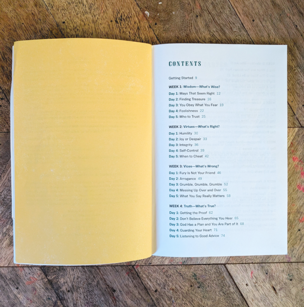 Kids Bible Study Contents Page